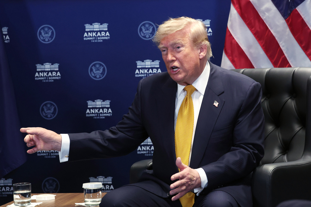 President Donald Trump speaks during a meeting with NATO Secretary General Mark Rutte at the NATO summit in Ankara, Turkey, Wednesday, July 8, 2026. 