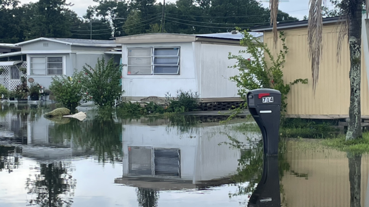 Flooding in Lakeland mobile home park
