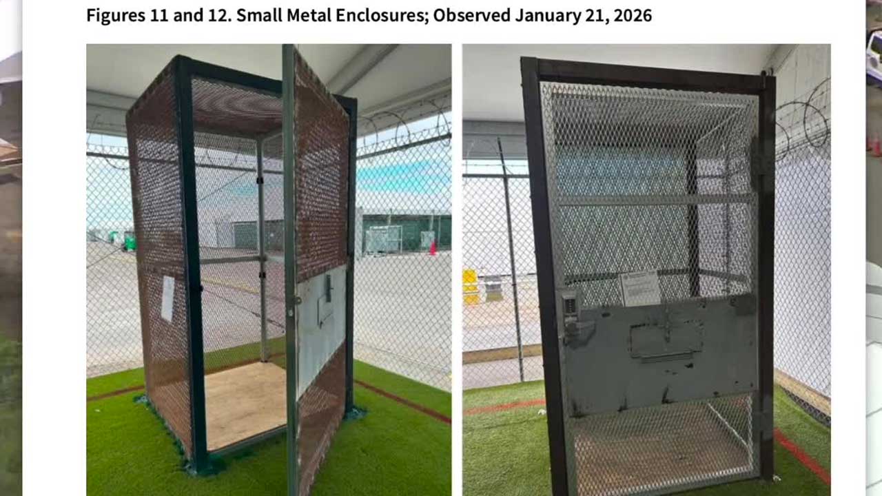 Records showed that 79 detainees at Alligator Alcatraz were confined in metal enclosures offering about 18 square feet of floor space between July 17, 2025, and Jan. 18, 2026.