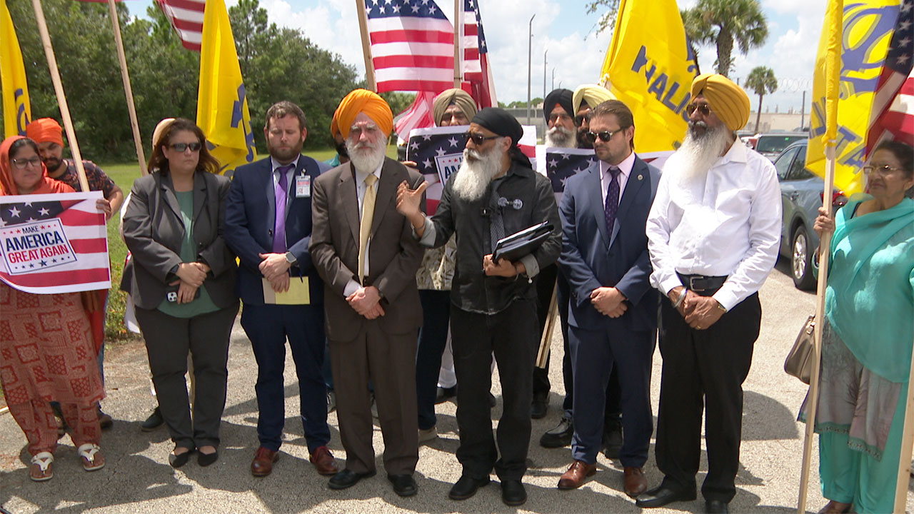 Sikhs For Justice held a prayer service outside the St. Lucie County jail on Aug. 28, 2025.