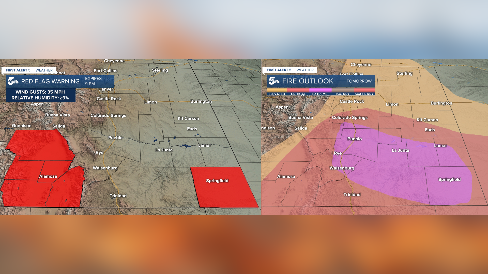 Fire danger today and tomorrow