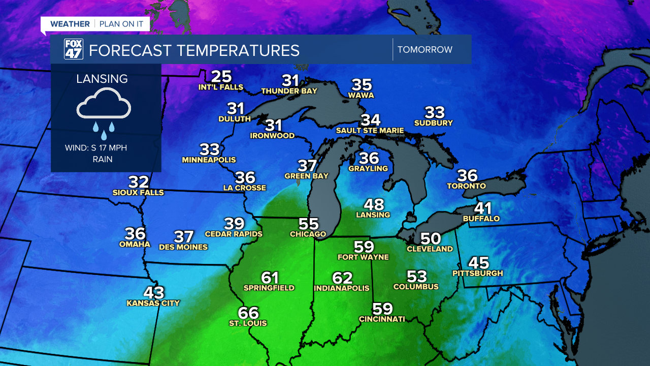 Warm moist air returns to our neighborhoods late Thursday with temperatures nearing and possibly reaching 50 degrees