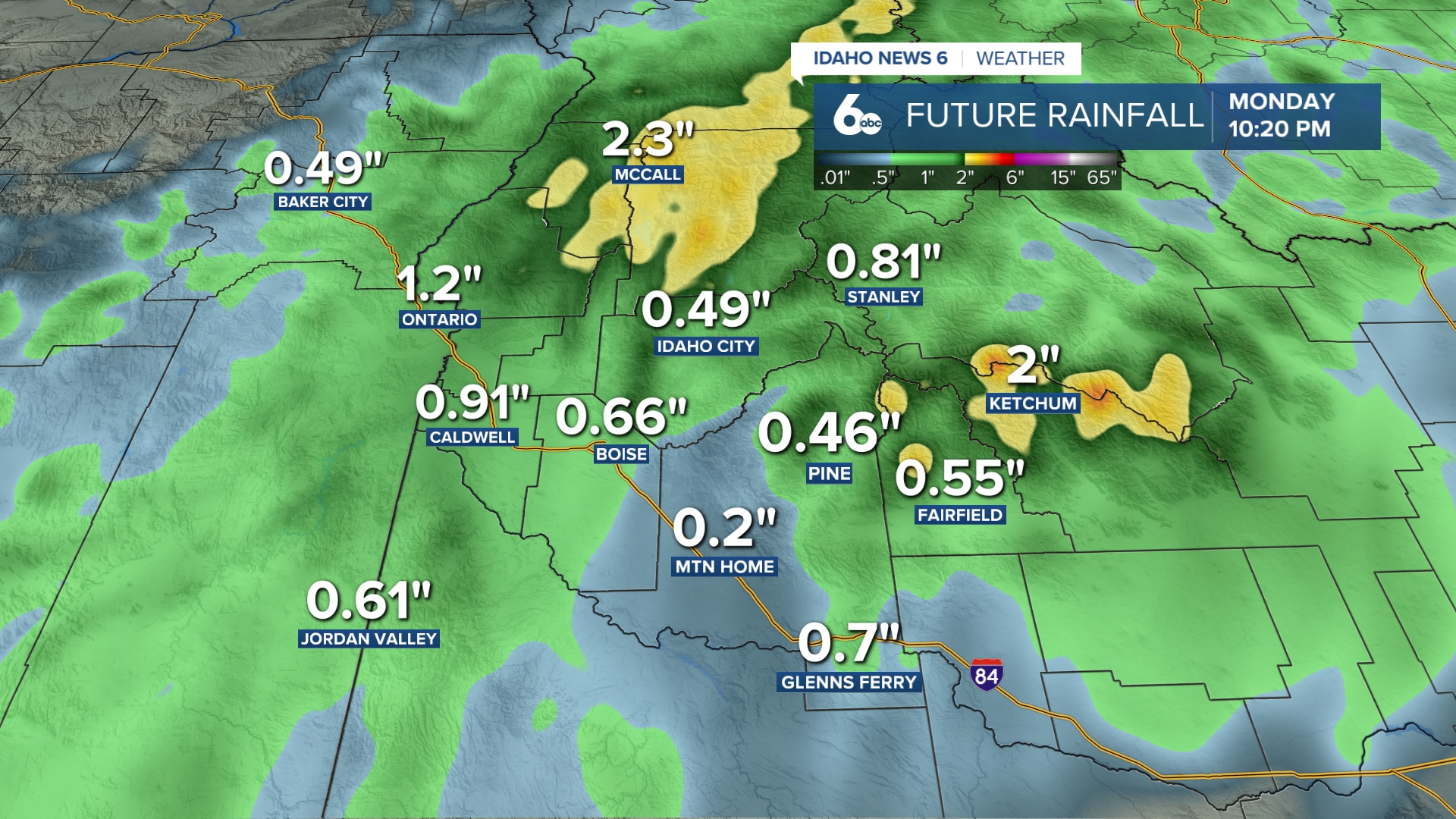 Rainfall through Monday night