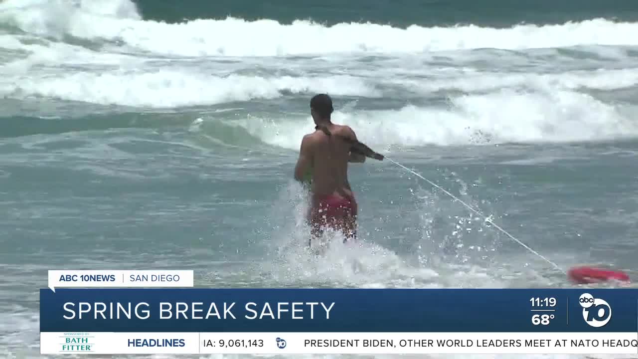 San Diego Police and lifeguards stress safety during Spring Break