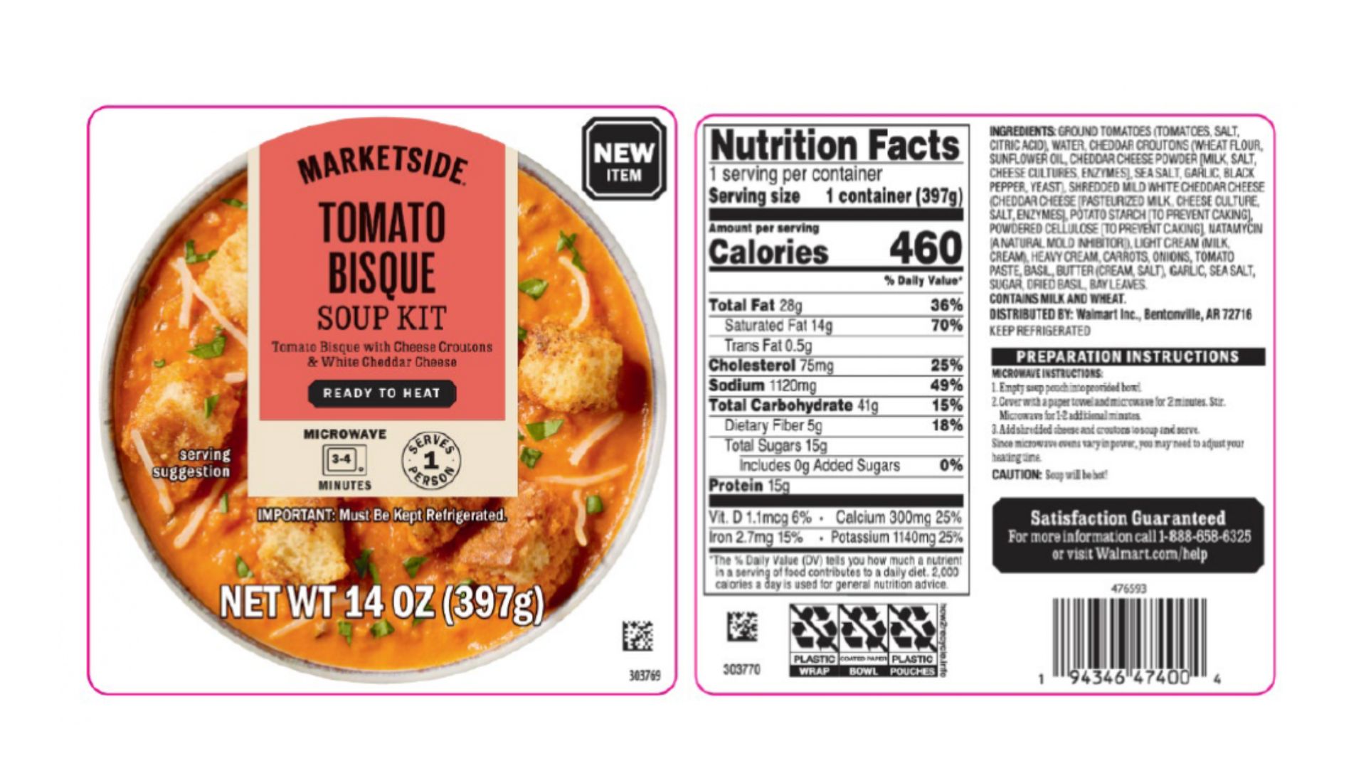 Kettle Cuisine Marketside Tomato Bisque Soup Kit
