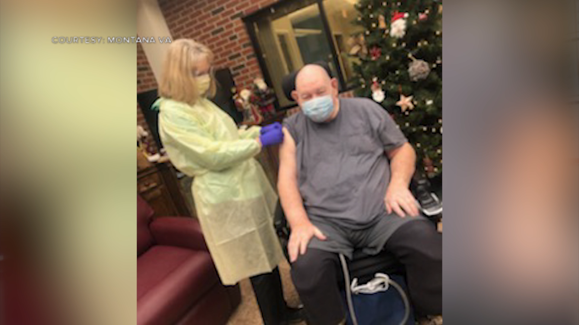 Jim Morton receives Moderna vaccine at Montana VA's Miles City Community Living Center
