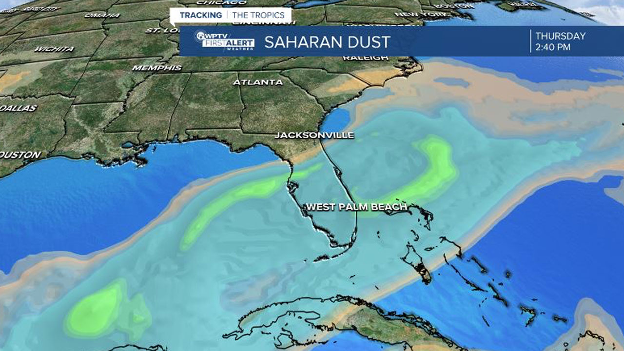 Saharan dust over Florida, July 28, 2022