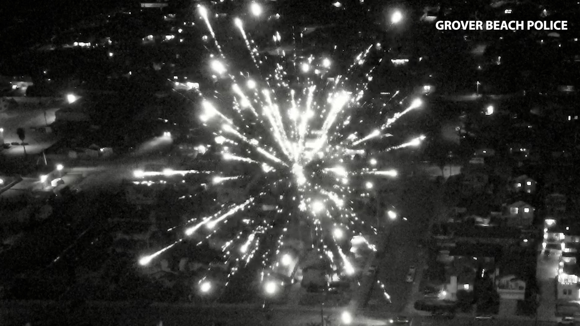 Grover Beach Police Department shared a clip from the 4th of July last year. The aerial shot shows rounds of fireworks go off within seconds of each other.