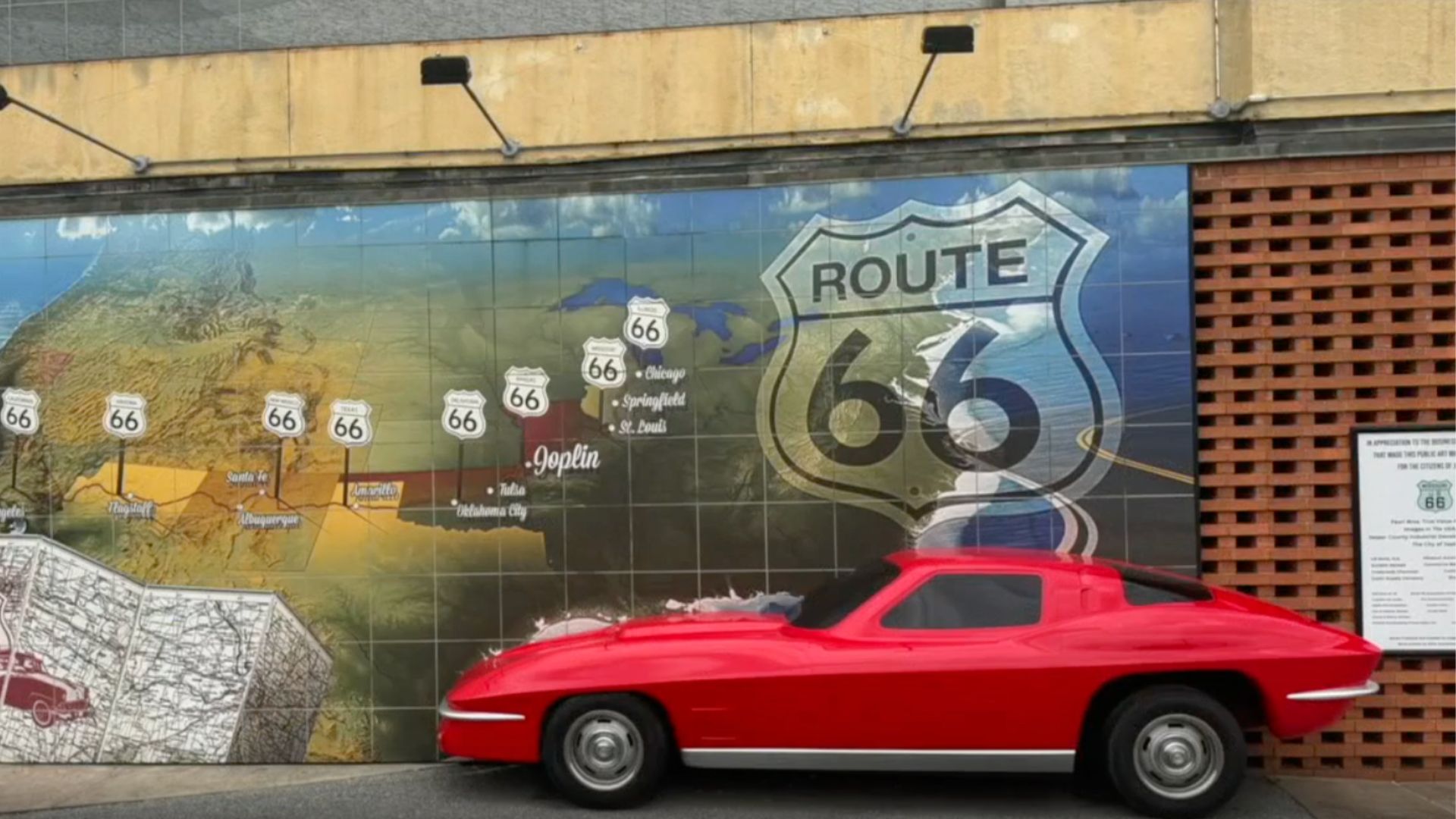 A mural highlighting Route 66. 