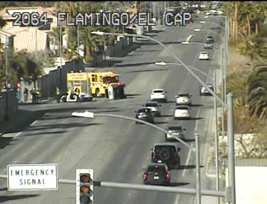 =Crash blocks multiple lanes on El Capitan Way at Viking Road