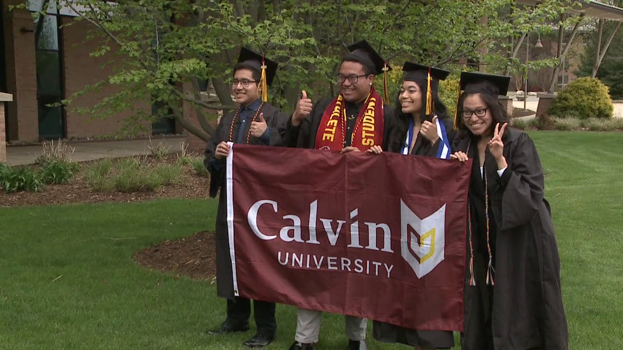 Quadruplets celebrate graduation from Calvin University