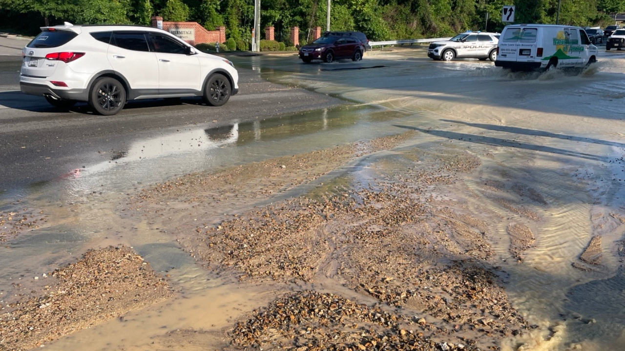 Henrico utility issue closes lanes on Staples Mill Road