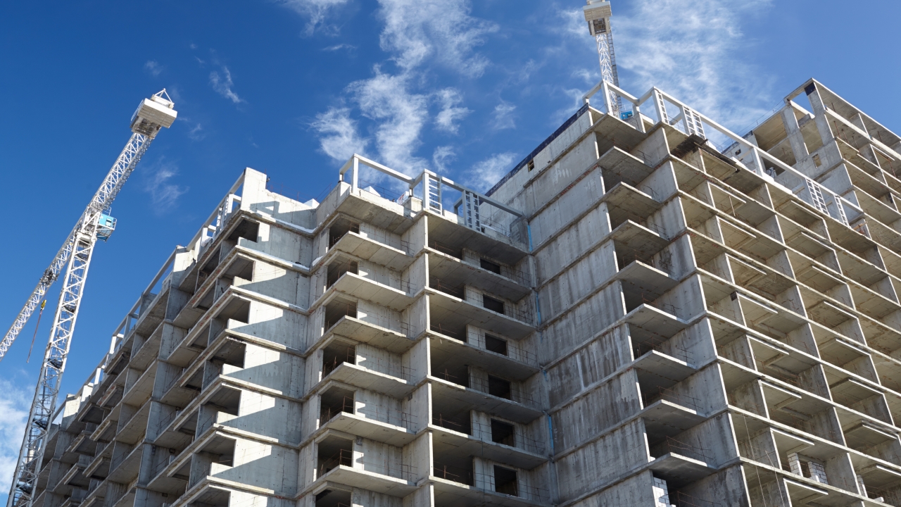 Construction of a new building.