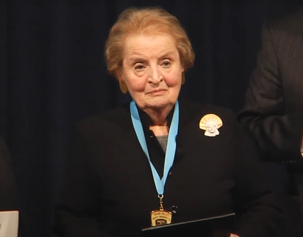 Former Secretary of State Madeleine Albright honored by GVSU