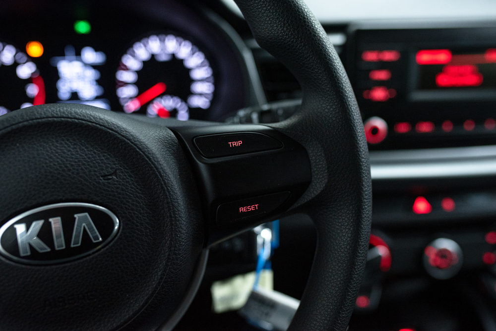 The inside of a Kia Rio