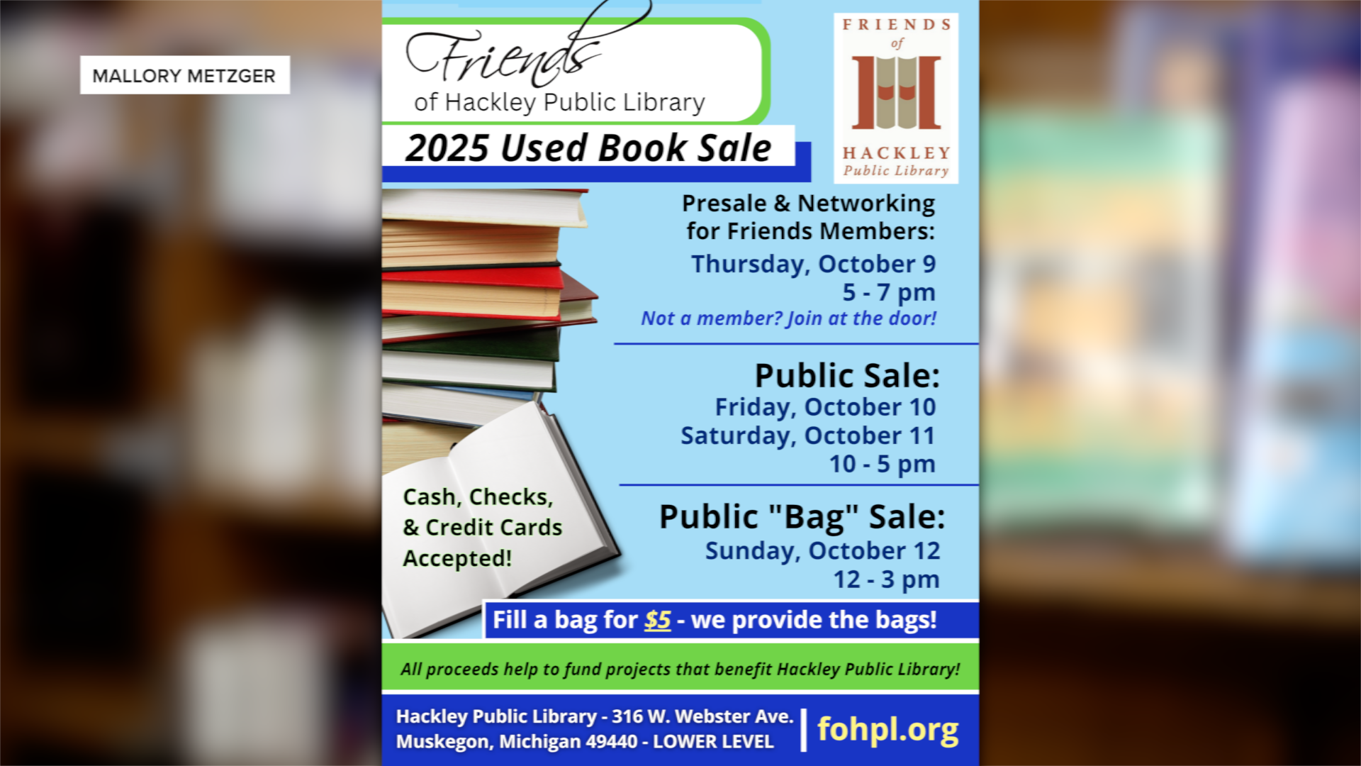 Hackley Public Library hosts annual book sale this weekend