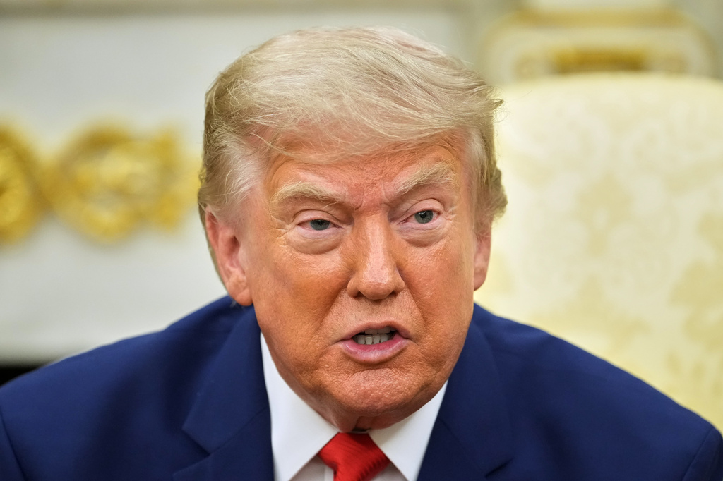 President Donald Trump speaks during a meeting with Lebanese President Joseph Aoun in the Oval Office at the White House, Tuesday, July 21, 2026, in Washington. 