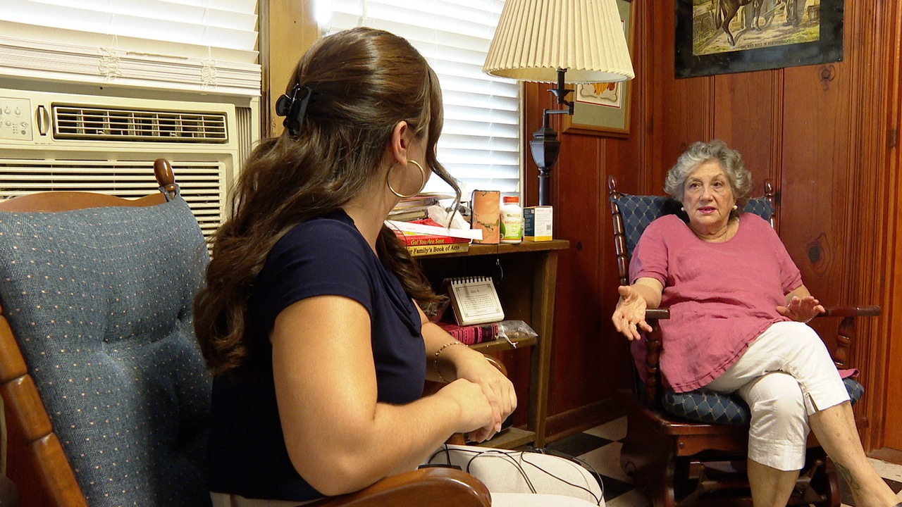 KATC reporter Christina Mondragon with Becca Begnaud 