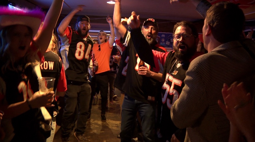 Bengals fans at The Sportsbook Bar and Grill in Wash Park