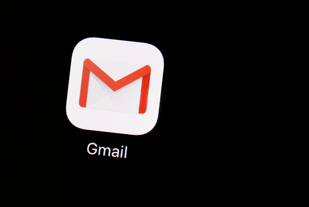 This March 20, 2018, file photo shows the Gmail app on an iPad in Baltimore.