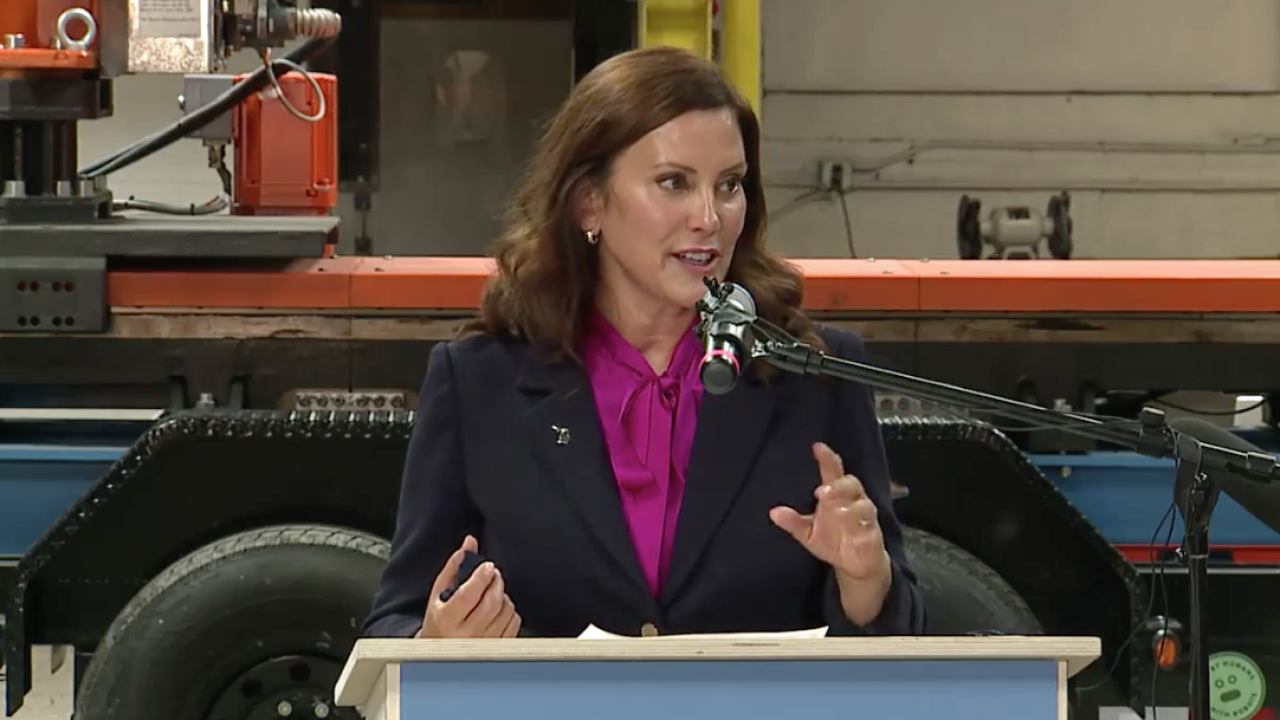 Governor Gretchen Whitmer during housing press conference