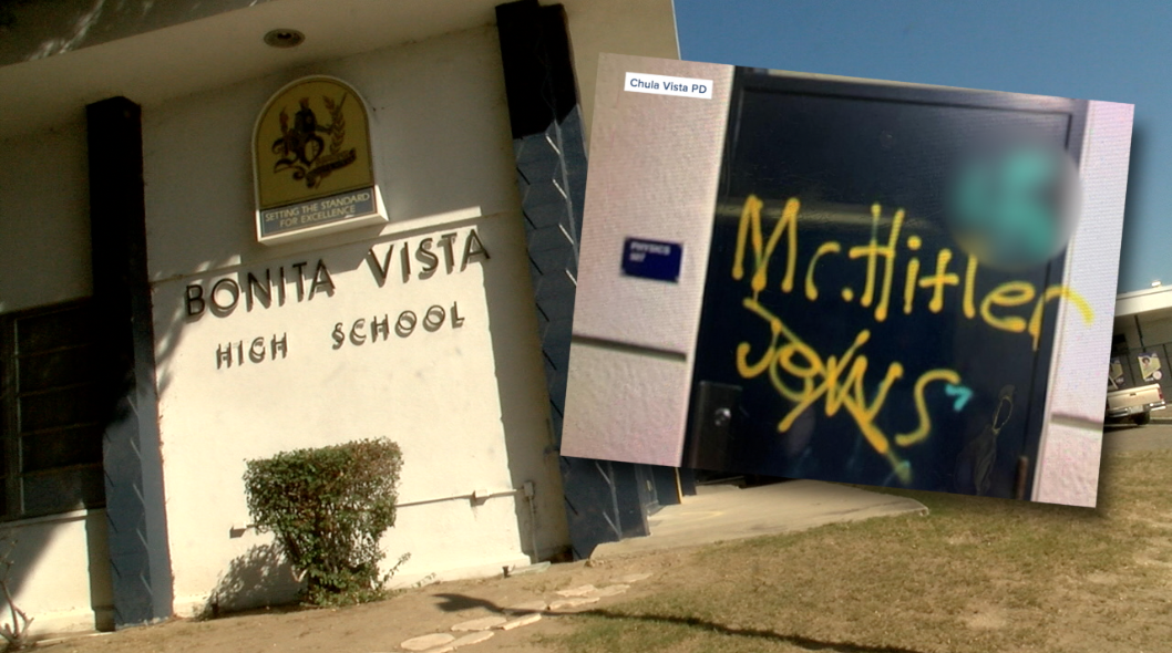 Anti-Semitic graffiti Bonita Vista High School.png