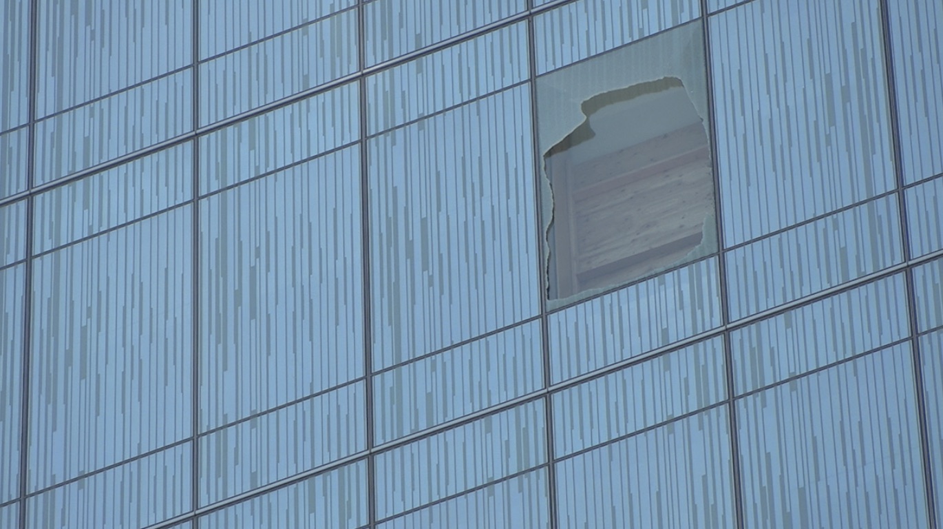 Broken window downtown