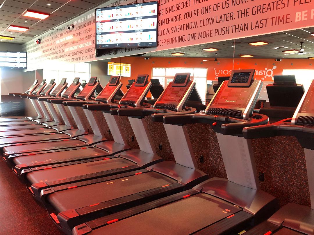 Treadmills in the Orangetheory Fitness studio in Bakersfield.
