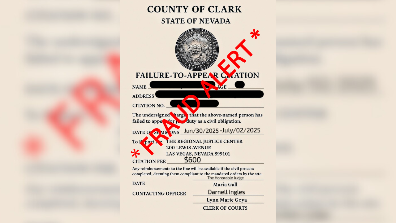 Scam posing as County Clerk 
