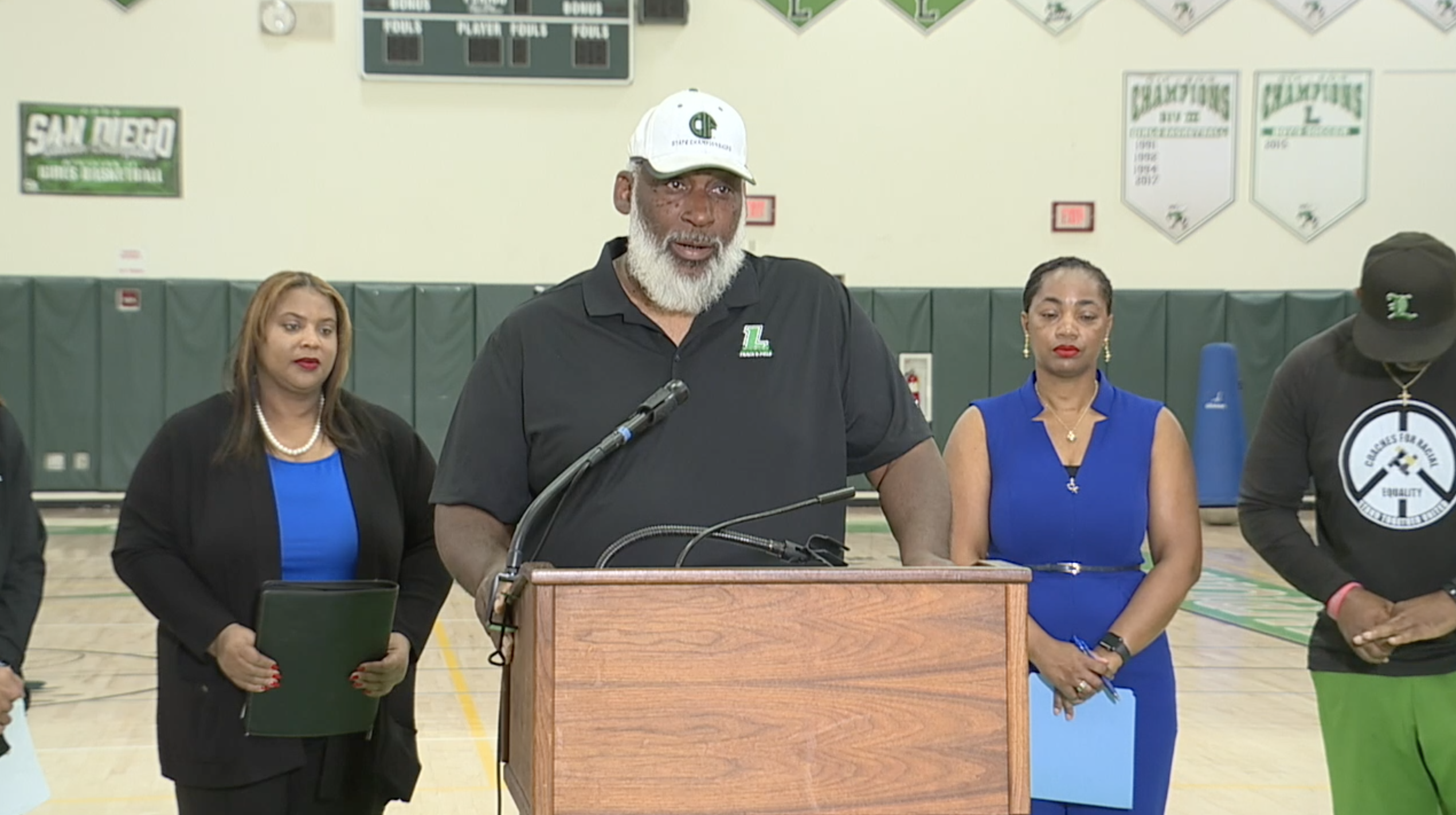 press conference for new bill to track racism in hs sports