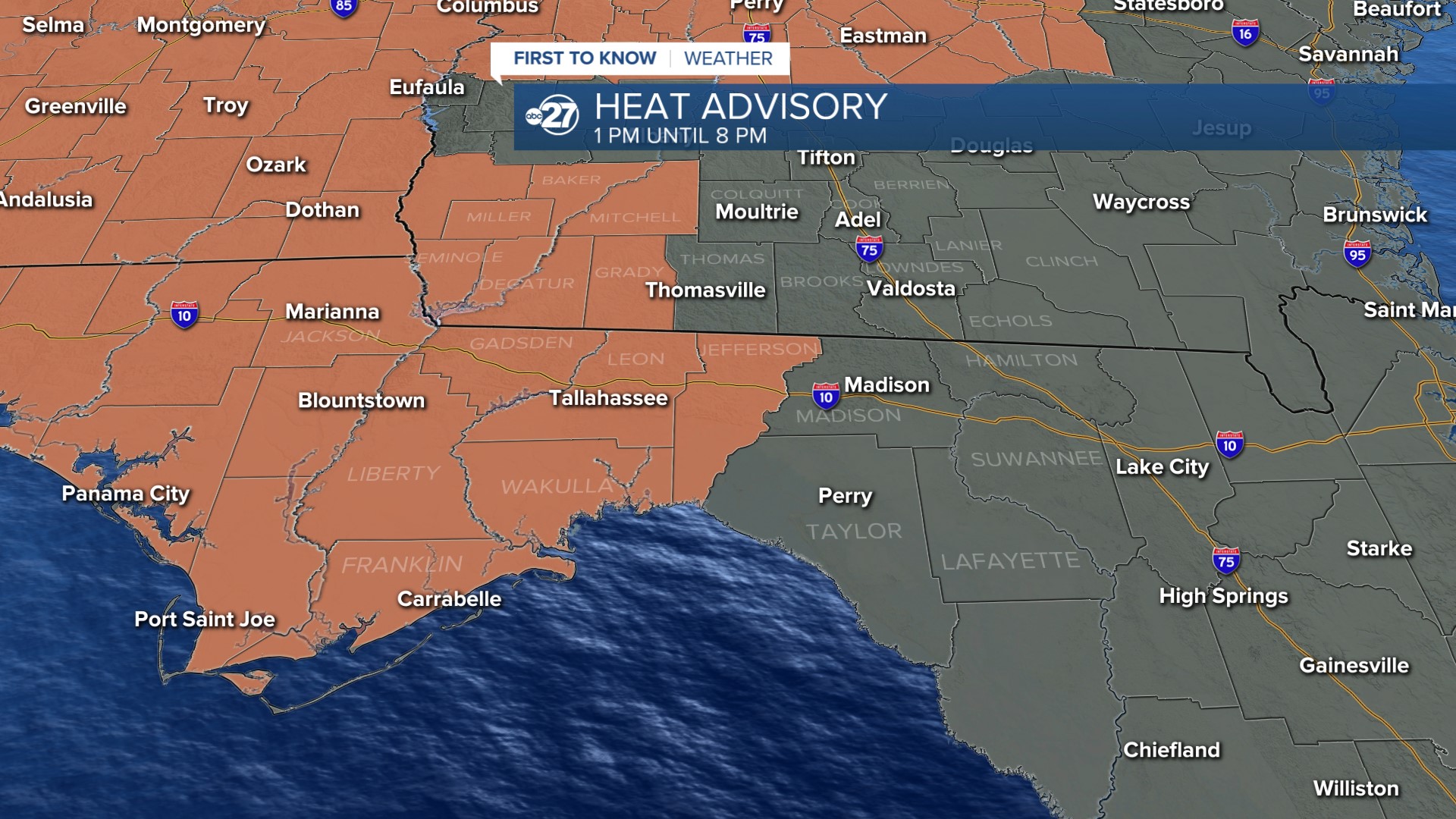 Heat Advisories in place to end the week