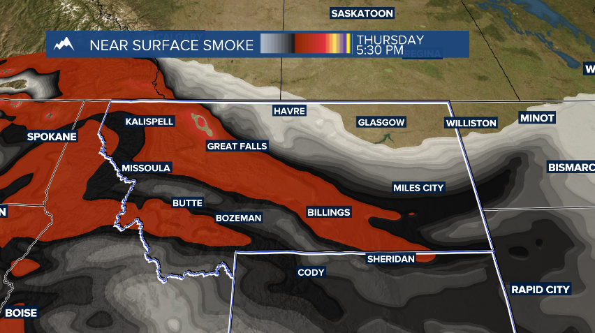 Mostly sunny, hazy and smoky with a warming trend Thursday and Friday