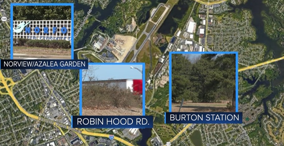 Possible development areas around Norfolk International Airport
