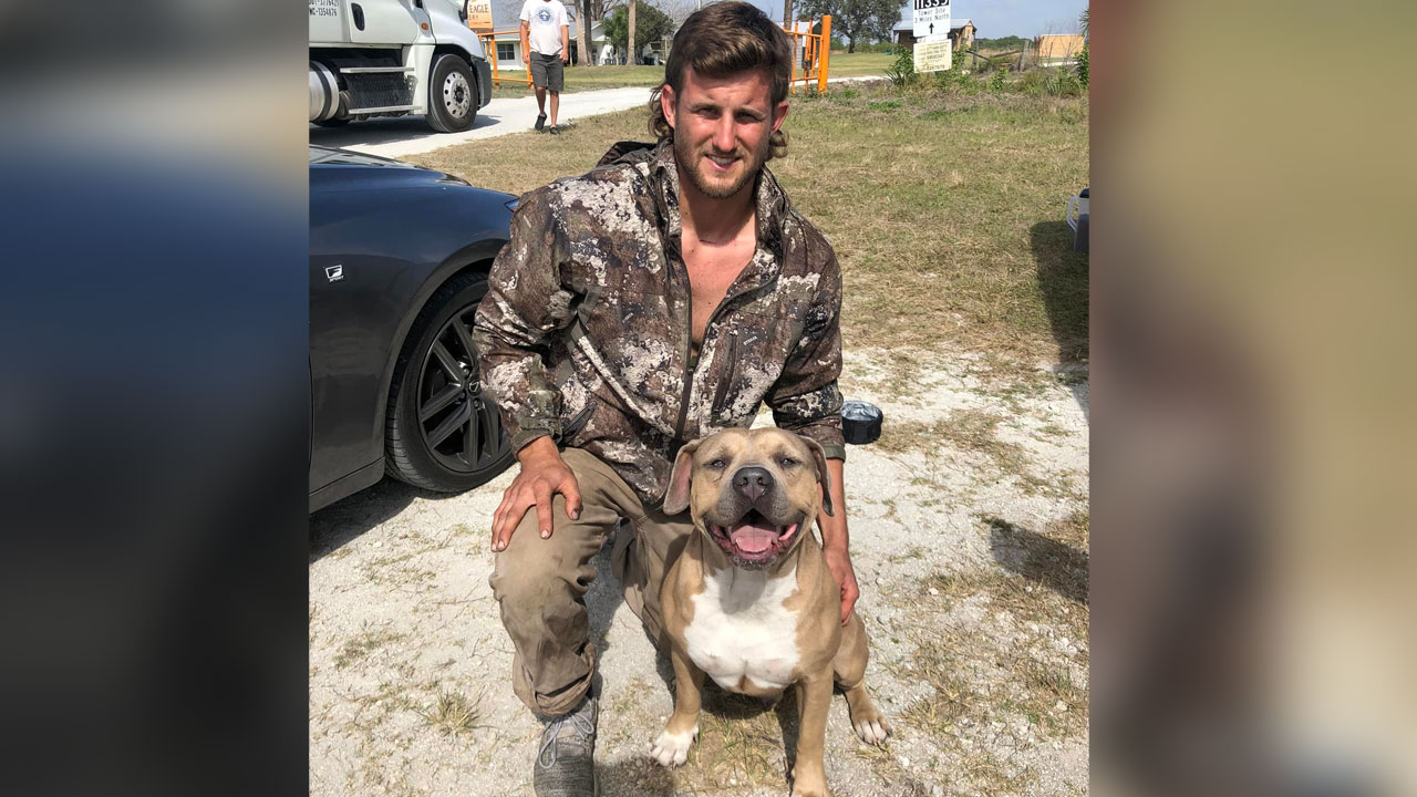 Brian Frazier and Esco reunited after dog disappeared after a crash on I-95 in Martin County, March 1, 2022