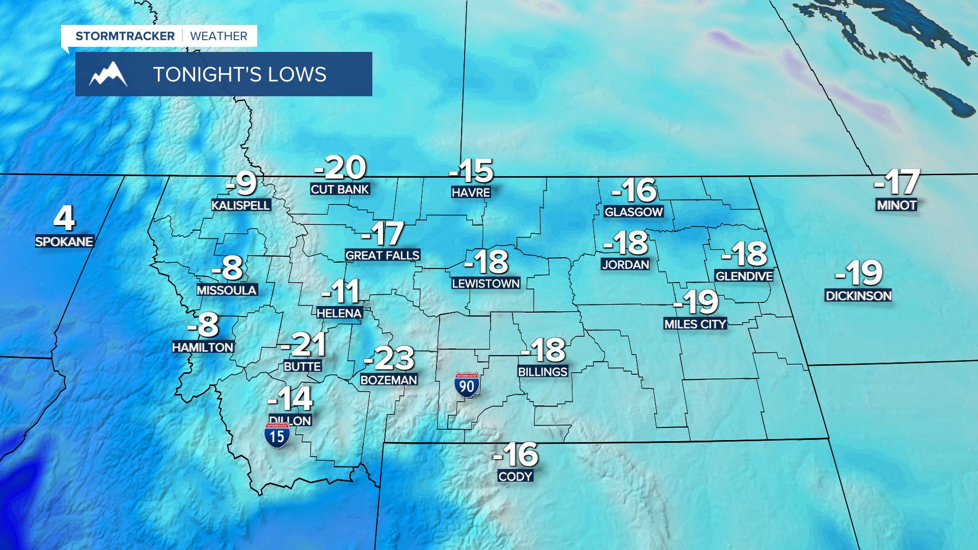 Frigid temperatures Wednesday morning