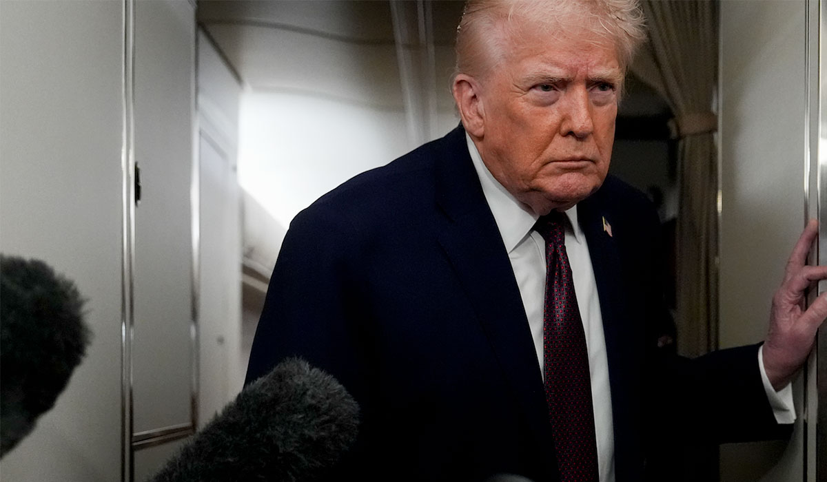 President Donald Trump on Air Force One 