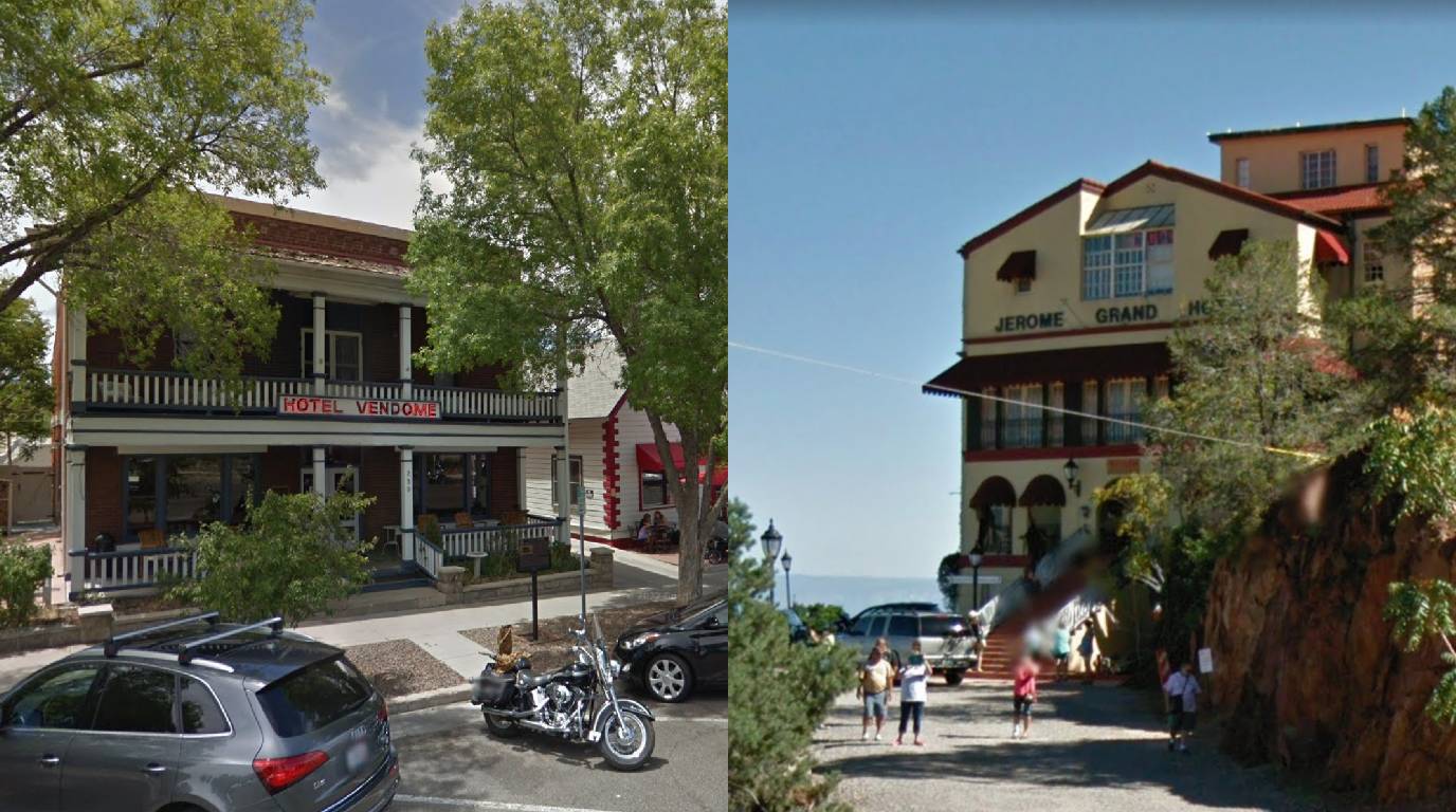Hotel Vendome located in Prescott and Jerome Grand Hotel in Jerome.  