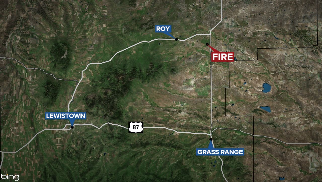 Pospisil Fire burning in Fergus County