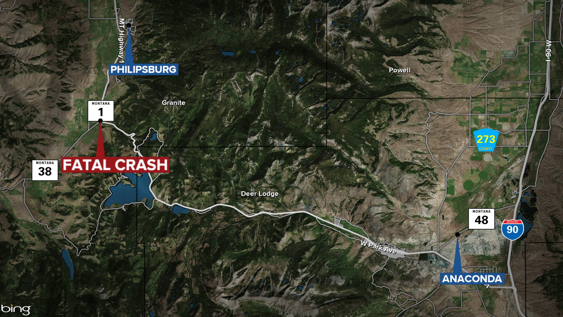Fatal Philipsburg Crash Map