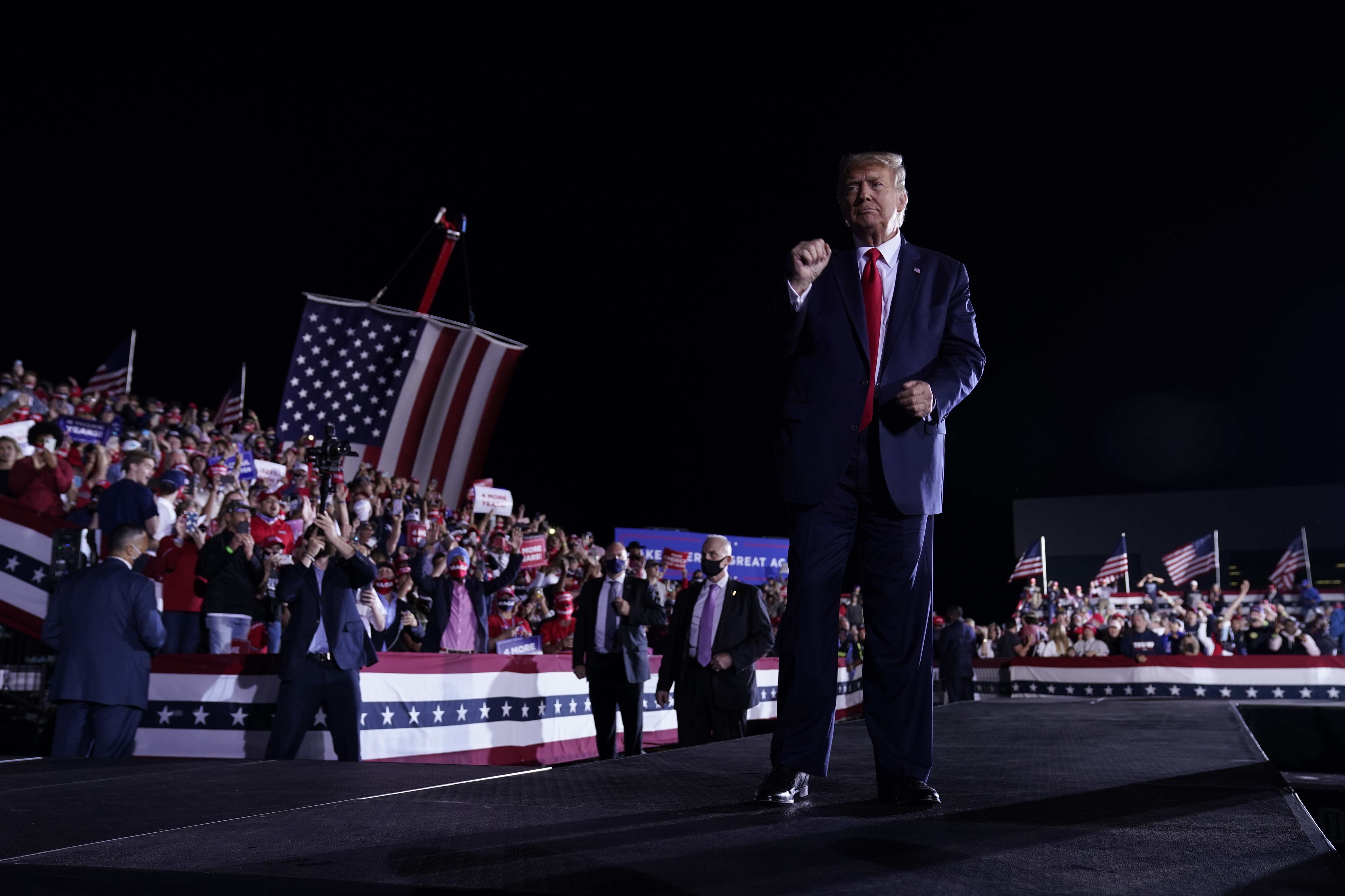 President Donald Trump speaking in West Michigan this evening