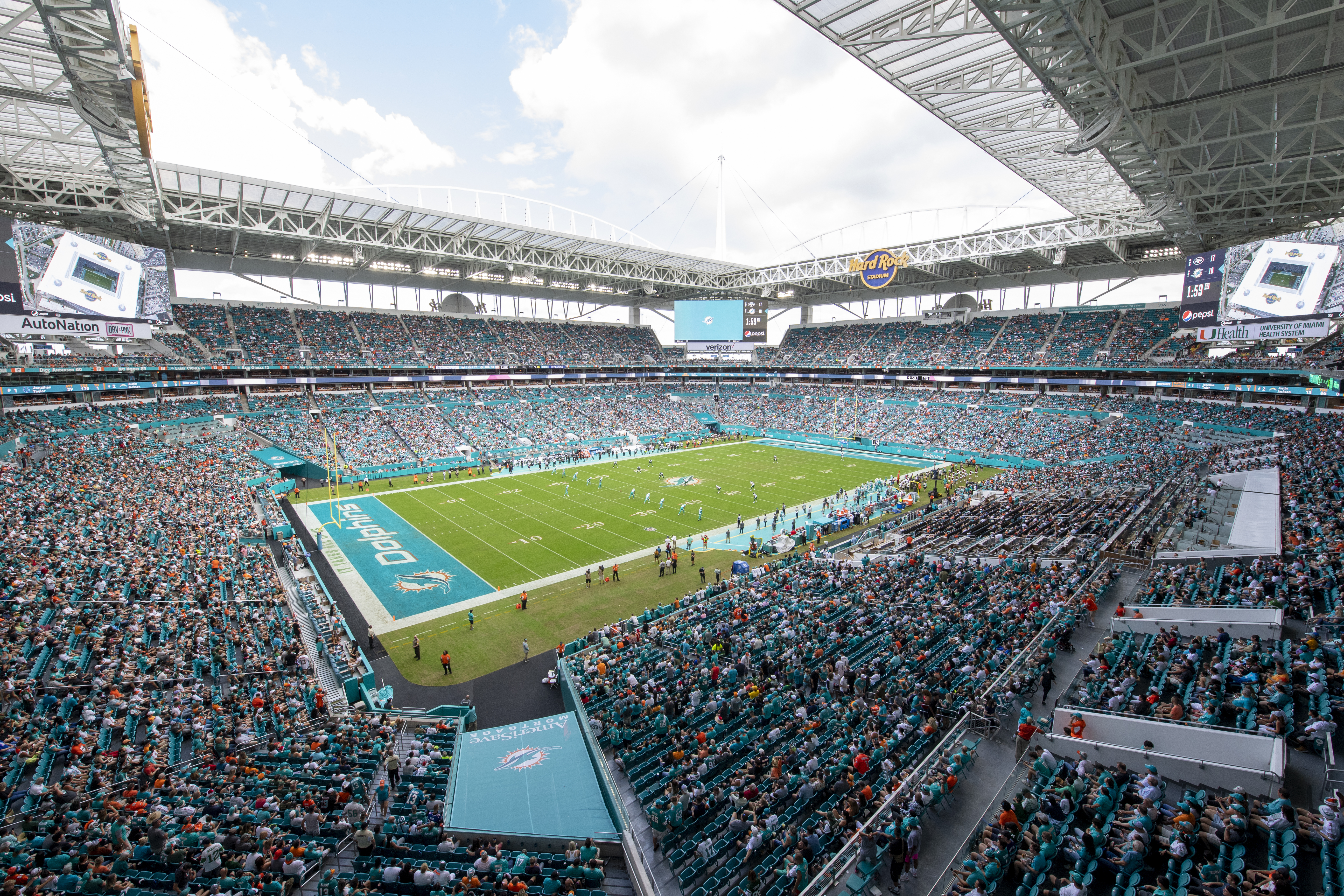New York Jets at Miami Dolphins game interior view of Hard Rock Stadium, Dec. 19, 2021