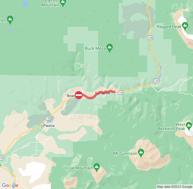 Highway 133 washout 5-2-23