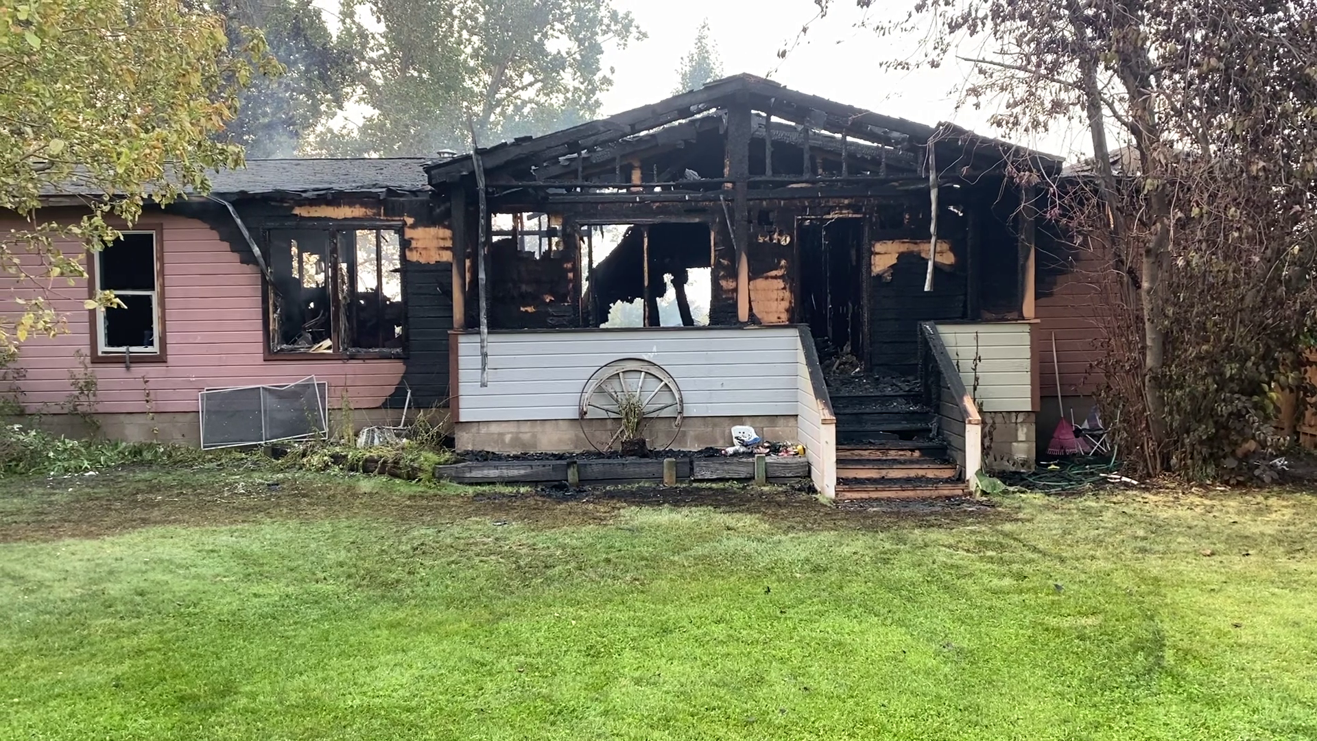 House destroyed by fire in Teton County