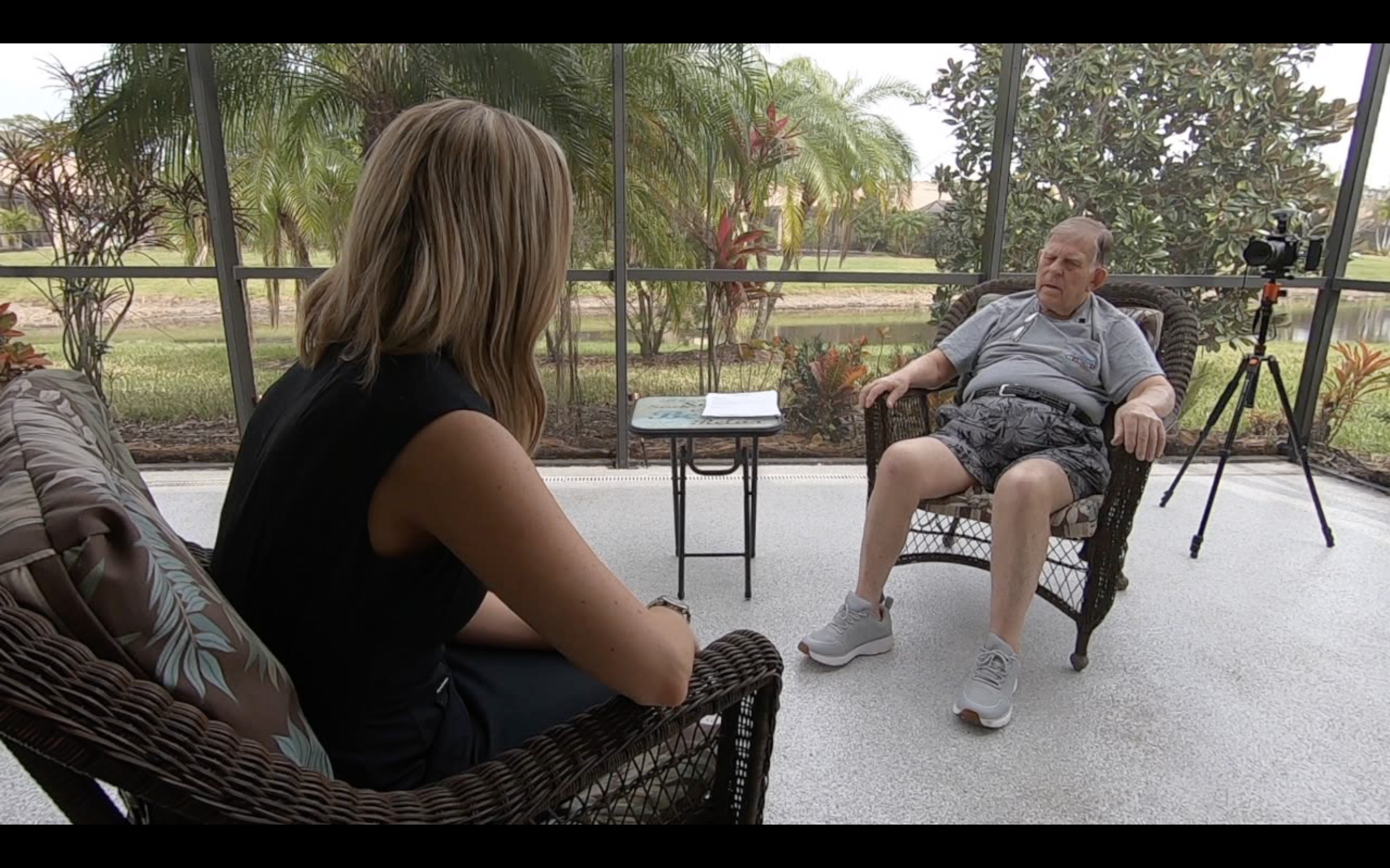 Talking with Roger when we first met him, in Apollo Beach