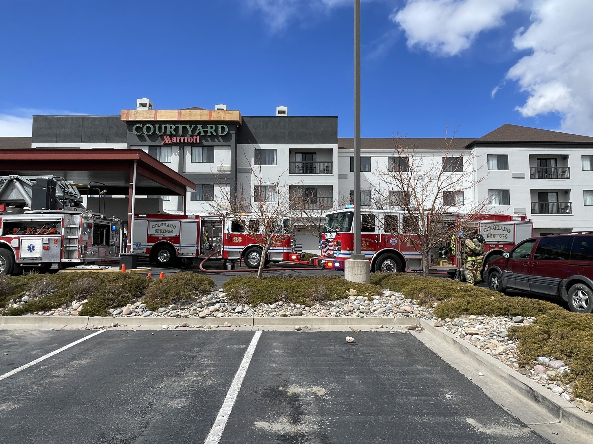 CSFD responding to fire at Courtyard Marriott 