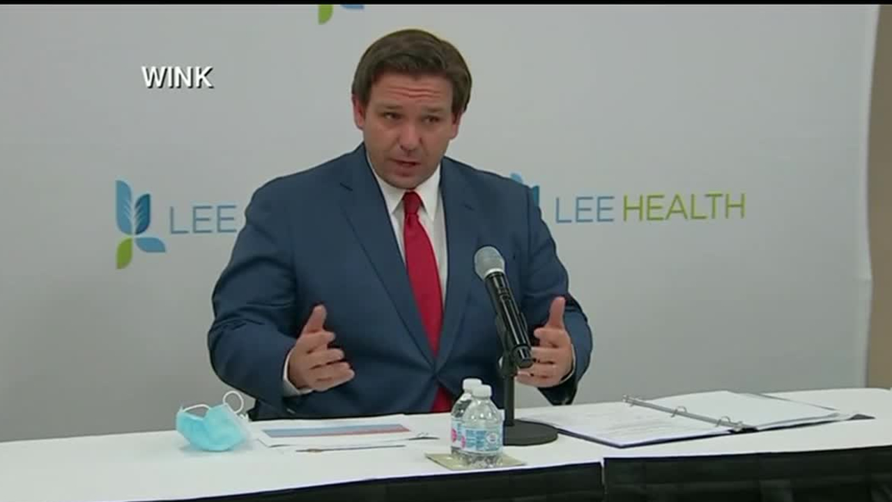 Gov. Ron DeSantis speaks at Lee Health, June 26, 2020