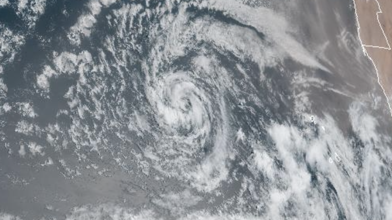 Satellite image of Tropical Storm Erin taken from space. 
