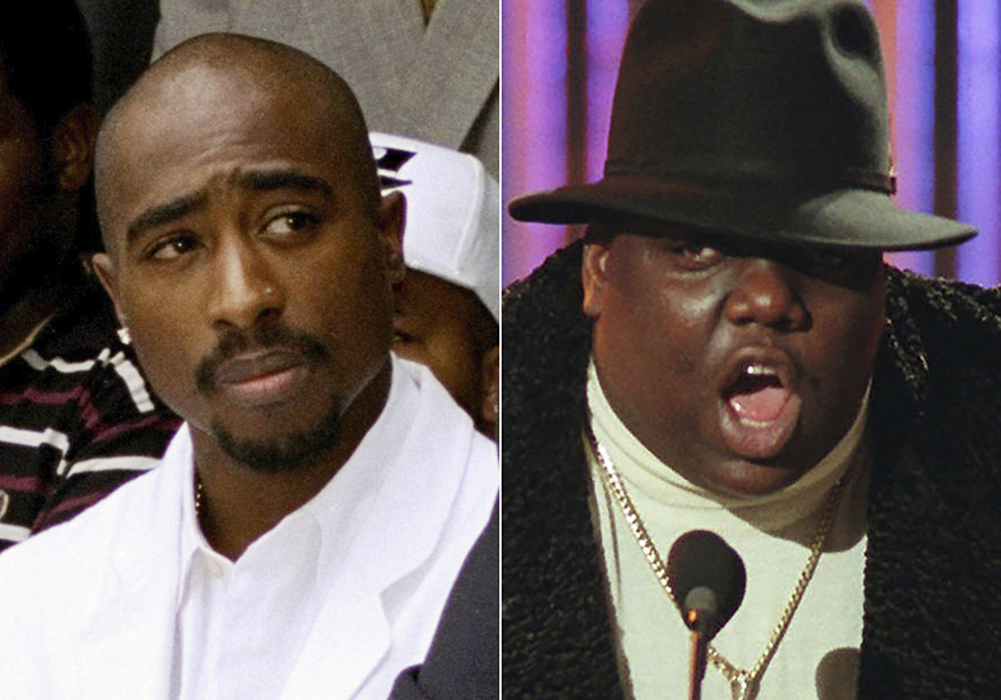 Tupac Shakur (left), Notorious B.I.G. aka Biggie Smalls