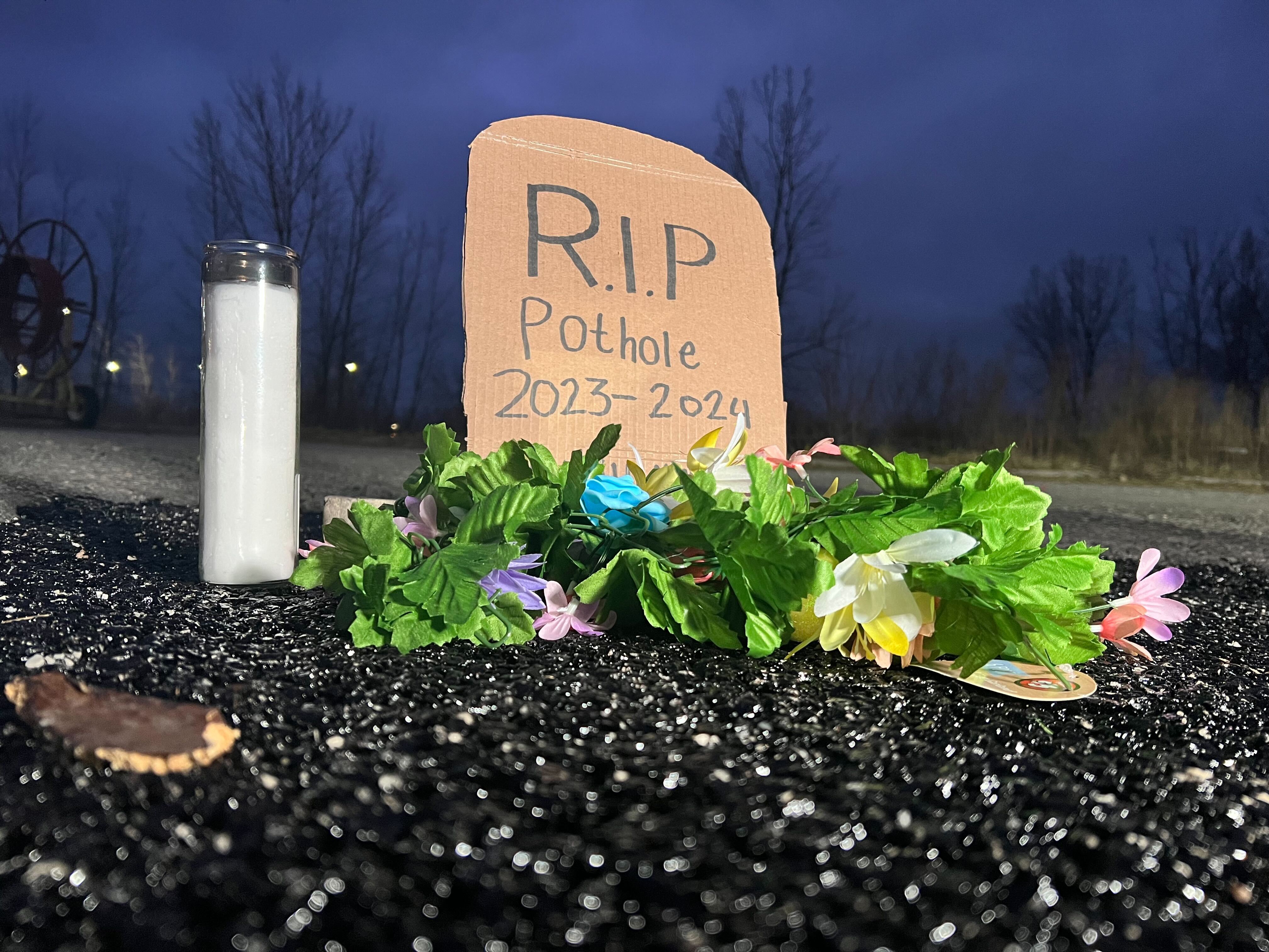 Pothole memorial