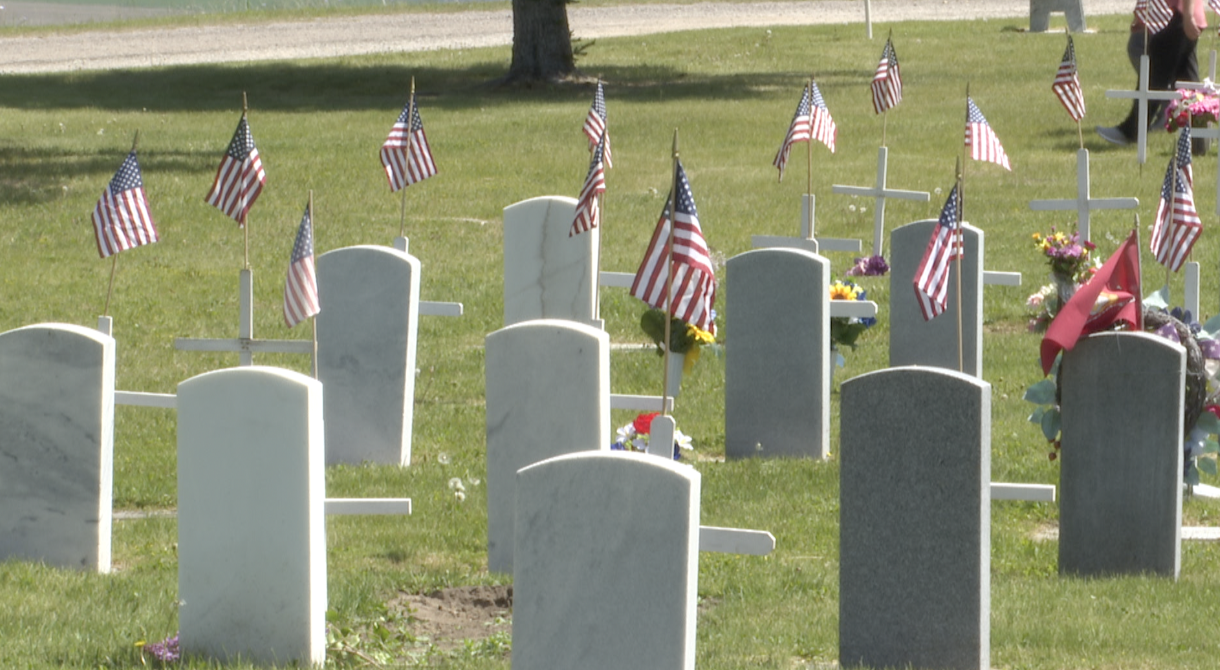 Military gravestones at Lakeview Cemetery, Polson